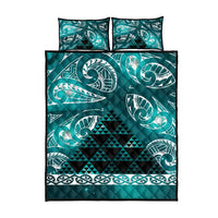 Matariki New Zealand Quilt Bed Set NZ Niho Taniwha Maori New Year Cyan Galaxy LT14 - Polynesian Pride