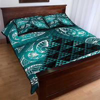 Matariki New Zealand Quilt Bed Set NZ Niho Taniwha Maori New Year Cyan Galaxy LT14 - Polynesian Pride