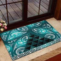 Matariki New Zealand Rubber Doormat NZ Niho Taniwha Maori New Year Cyan Galaxy LT14 - Polynesian Pride