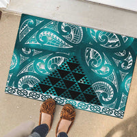 Matariki New Zealand Rubber Doormat NZ Niho Taniwha Maori New Year Cyan Galaxy LT14 - Polynesian Pride