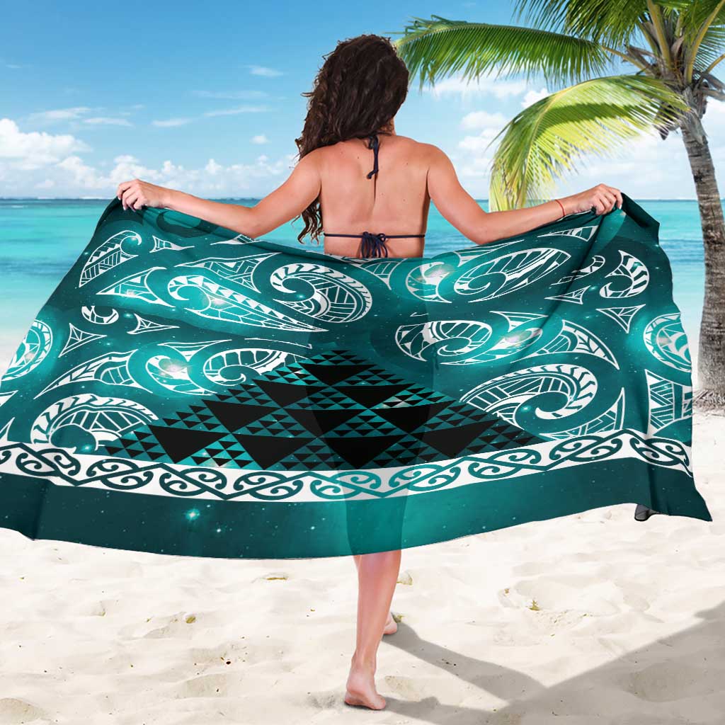 Matariki New Zealand Sarong NZ Niho Taniwha Maori New Year Cyan Galaxy LT14 - Polynesian Pride