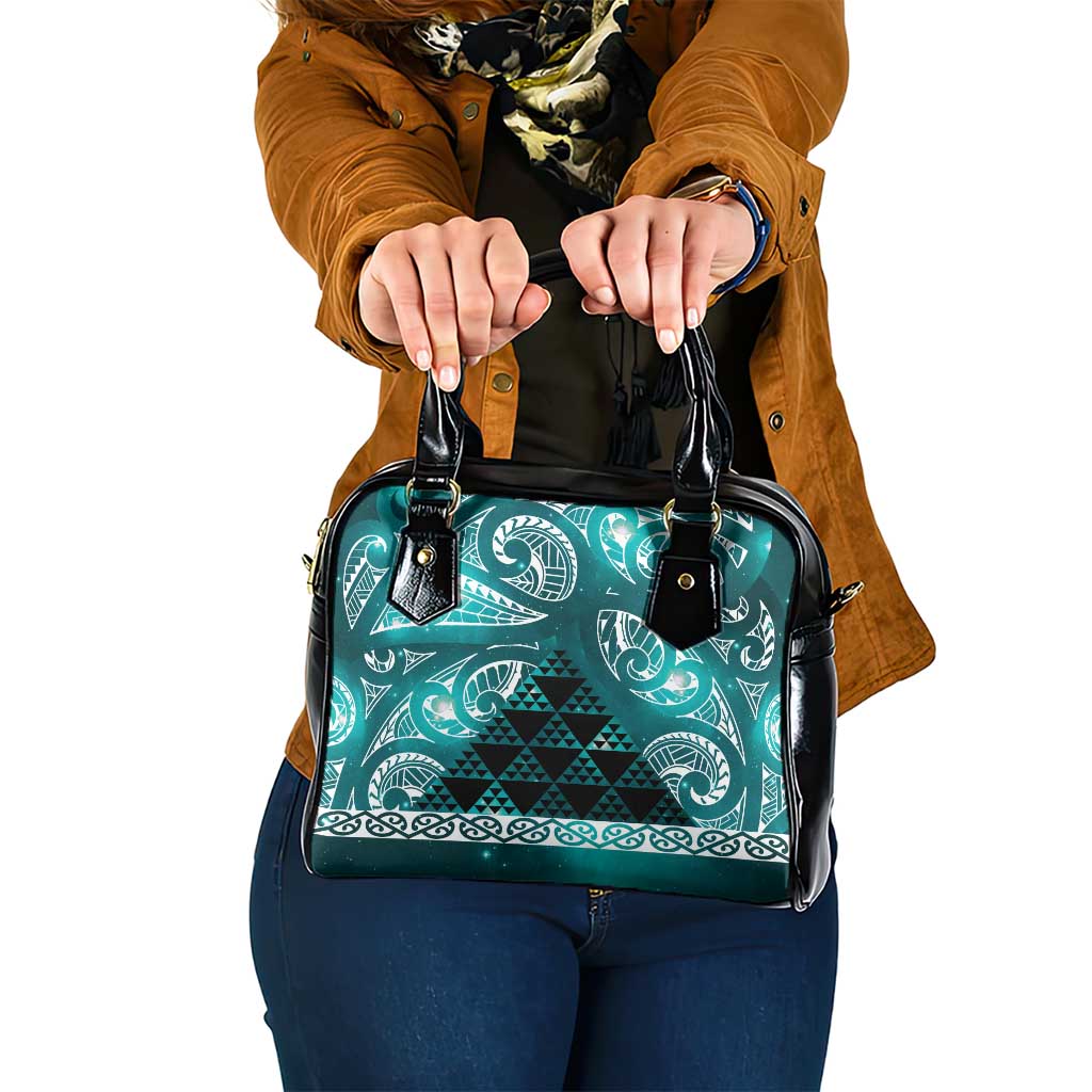Matariki New Zealand Shoulder Handbag NZ Niho Taniwha Maori New Year Cyan Galaxy