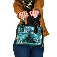 Matariki New Zealand Shoulder Handbag NZ Niho Taniwha Maori New Year Cyan Galaxy