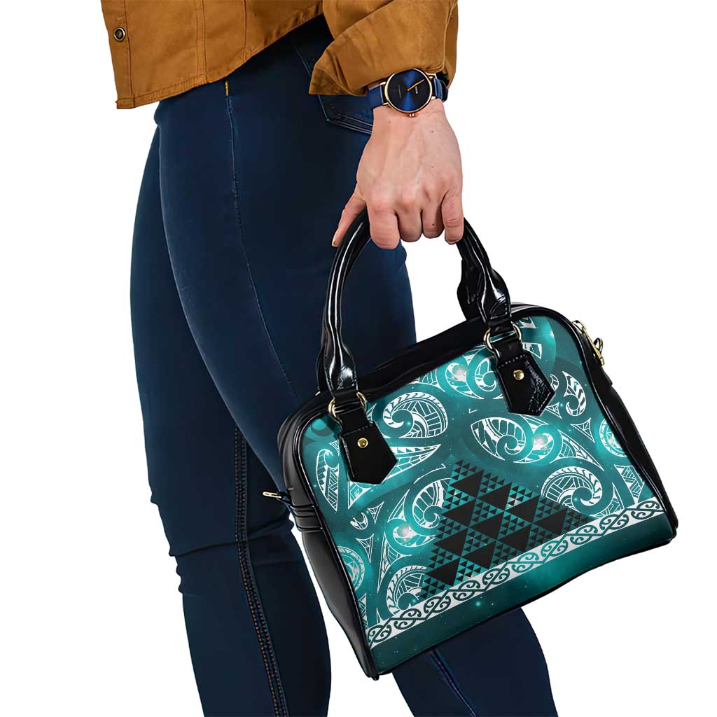 Matariki New Zealand Shoulder Handbag NZ Niho Taniwha Maori New Year Cyan Galaxy