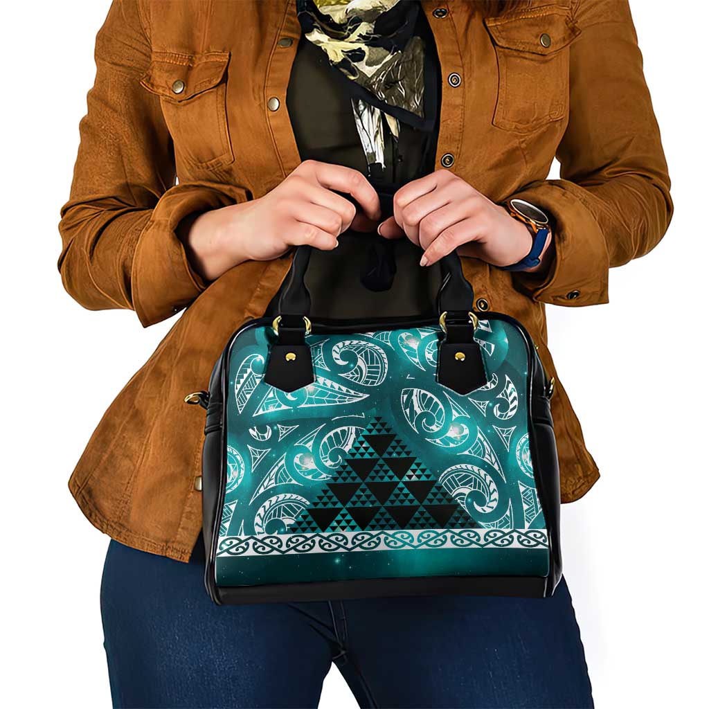 Matariki New Zealand Shoulder Handbag NZ Niho Taniwha Maori New Year Cyan Galaxy