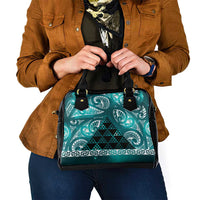 Matariki New Zealand Shoulder Handbag NZ Niho Taniwha Maori New Year Cyan Galaxy