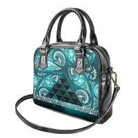 Matariki New Zealand Shoulder Handbag NZ Niho Taniwha Maori New Year Cyan Galaxy