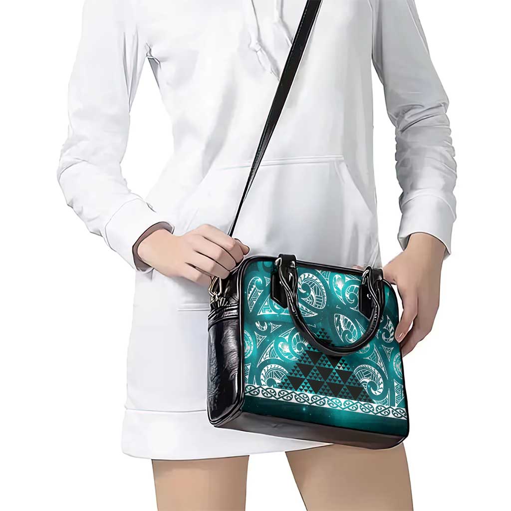 Matariki New Zealand Shoulder Handbag NZ Niho Taniwha Maori New Year Cyan Galaxy