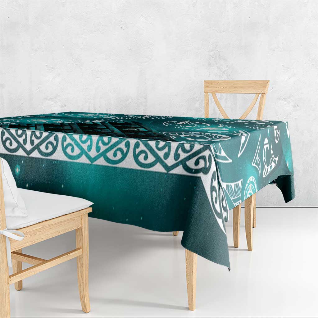 Matariki New Zealand Tablecloth NZ Niho Taniwha Maori New Year Cyan Galaxy LT14 - Polynesian Pride