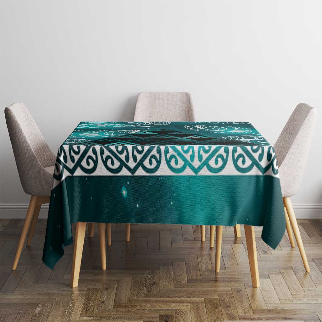 Matariki New Zealand Tablecloth NZ Niho Taniwha Maori New Year Cyan Galaxy LT14 - Polynesian Pride