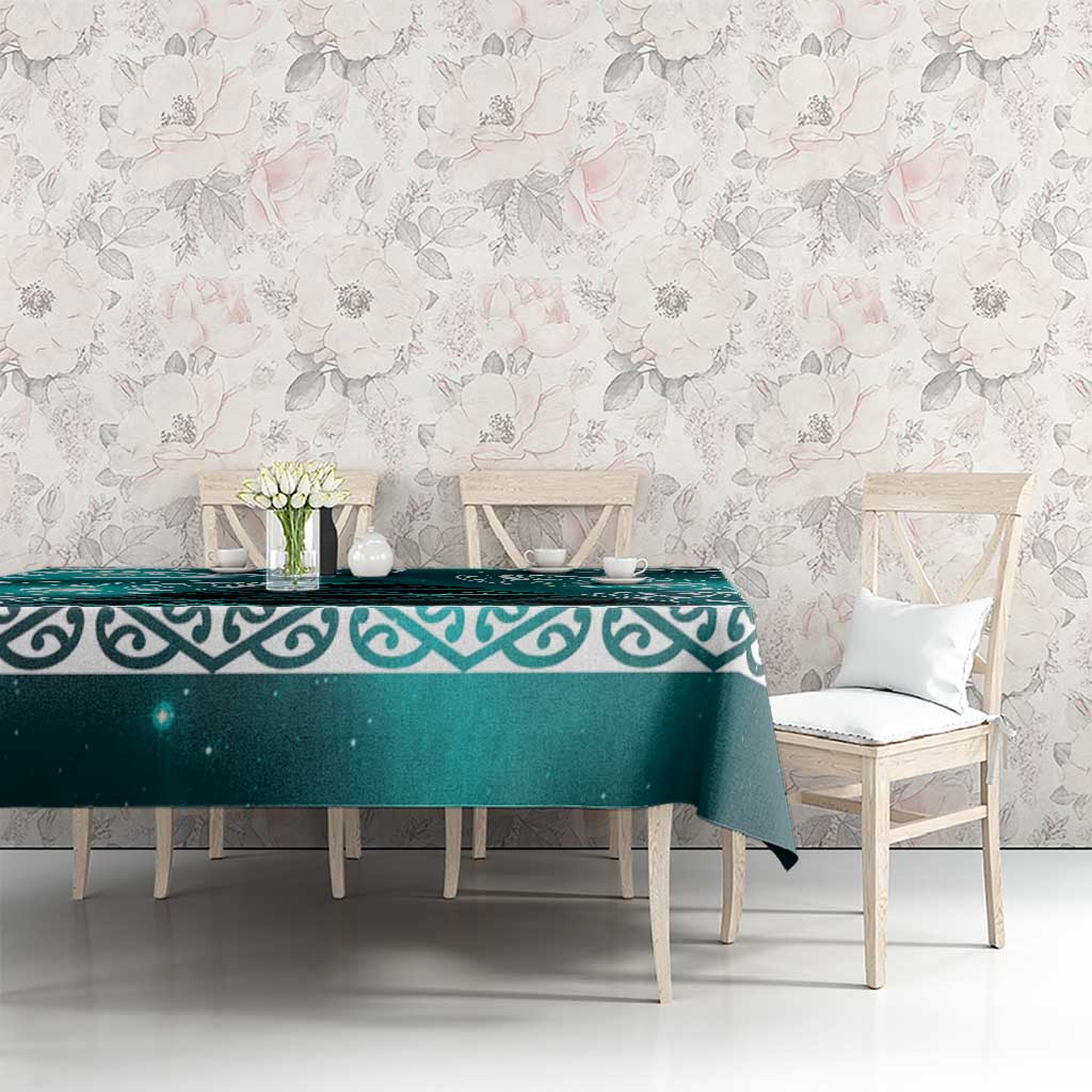 Matariki New Zealand Tablecloth NZ Niho Taniwha Maori New Year Cyan Galaxy LT14 - Polynesian Pride