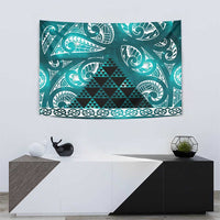 Matariki New Zealand Tapestry NZ Niho Taniwha Maori New Year Cyan Galaxy LT14 - Polynesian Pride