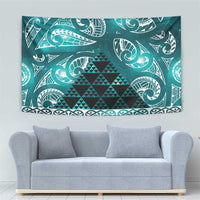 Matariki New Zealand Tapestry NZ Niho Taniwha Maori New Year Cyan Galaxy LT14 - Polynesian Pride