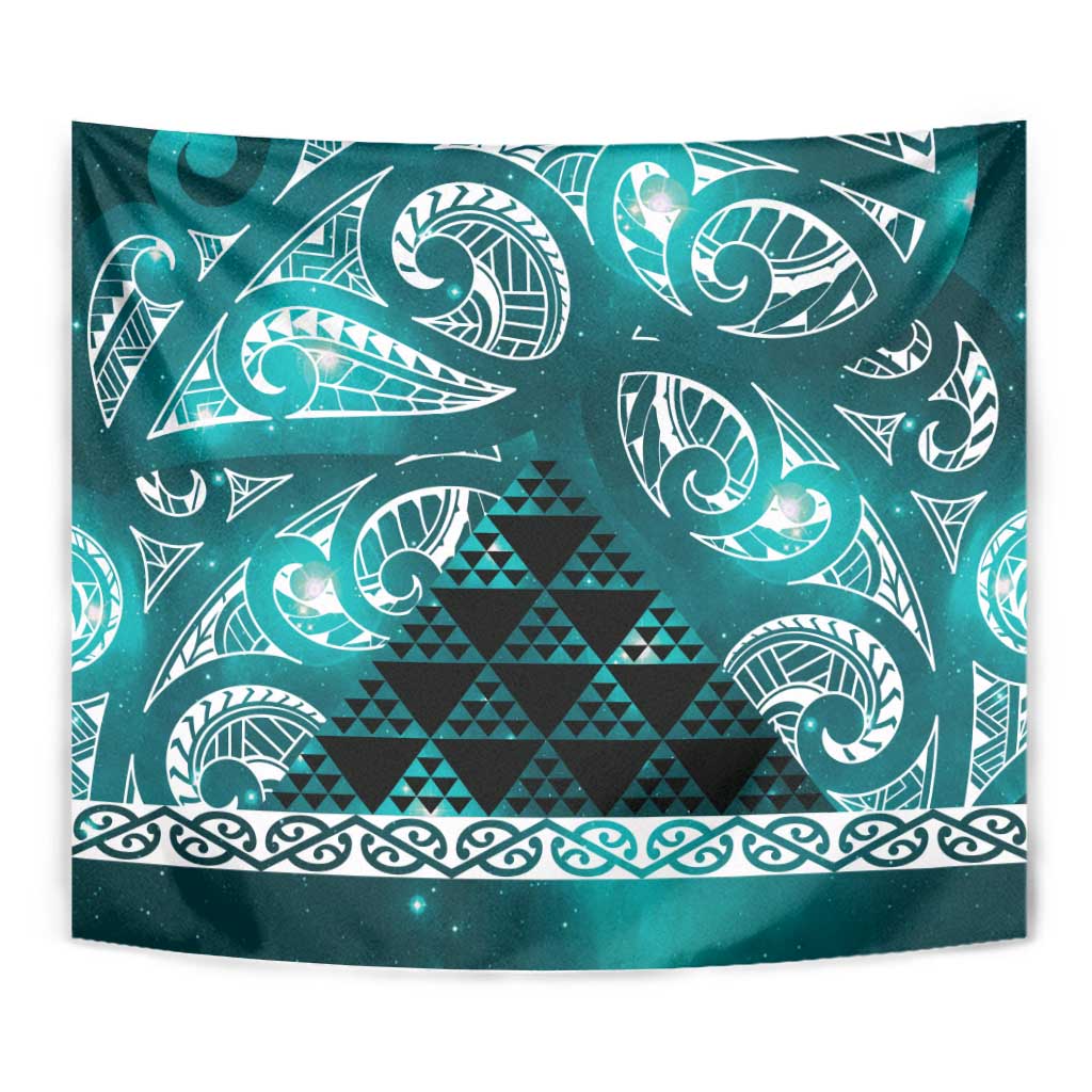Matariki New Zealand Tapestry NZ Niho Taniwha Maori New Year Cyan Galaxy LT14 - Polynesian Pride