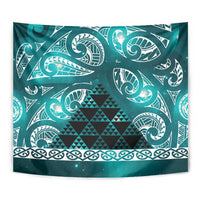 Matariki New Zealand Tapestry NZ Niho Taniwha Maori New Year Cyan Galaxy LT14 - Polynesian Pride