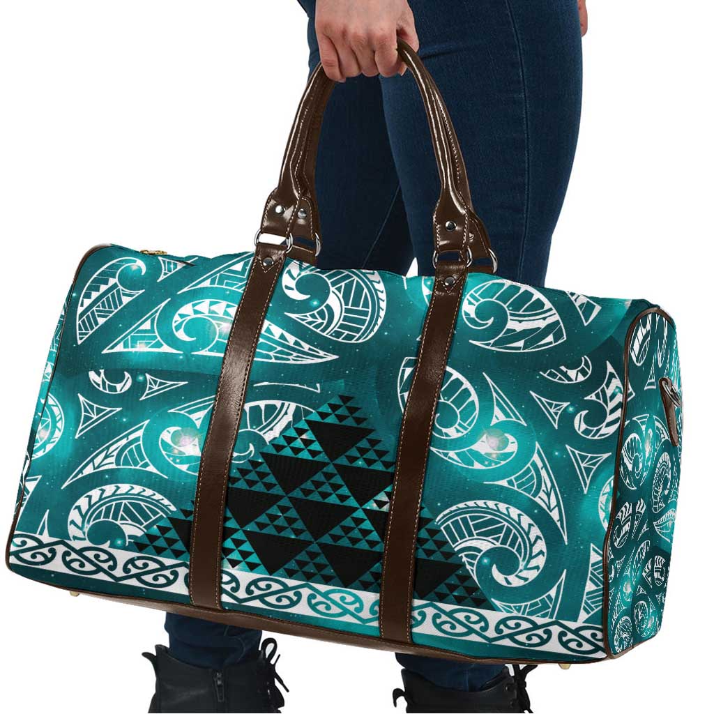 Matariki New Zealand Travel Bag NZ Niho Taniwha Maori New Year Cyan Galaxy