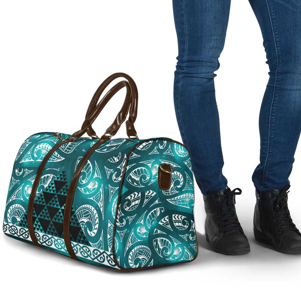 Matariki New Zealand Travel Bag NZ Niho Taniwha Maori New Year Cyan Galaxy