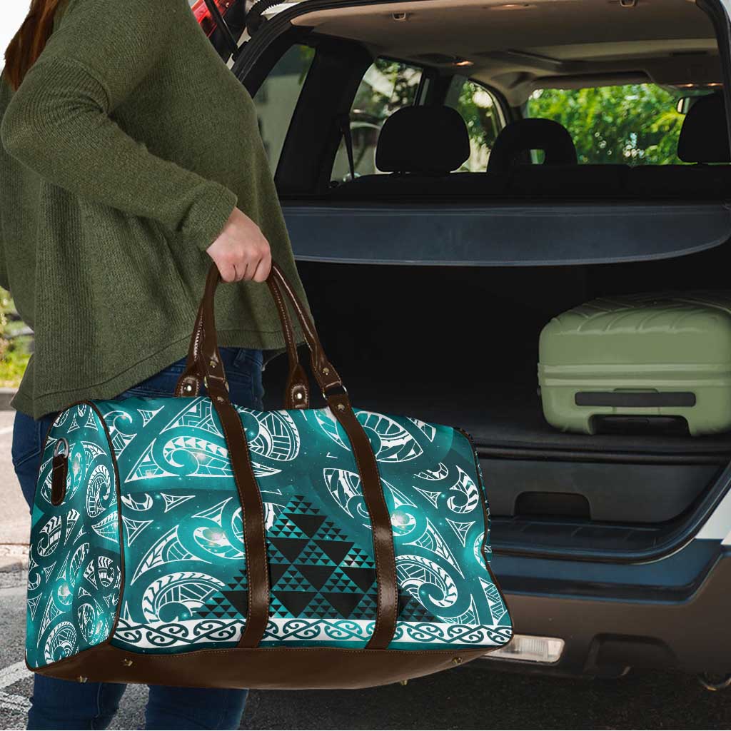 Matariki New Zealand Travel Bag NZ Niho Taniwha Maori New Year Cyan Galaxy