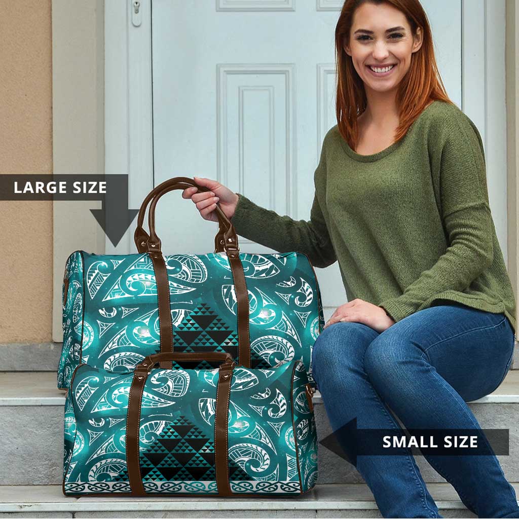 Matariki New Zealand Travel Bag NZ Niho Taniwha Maori New Year Cyan Galaxy