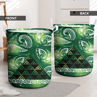 Matariki New Zealand Laundry Basket NZ Niho Taniwha Maori New Year Green Galaxy LT14 - Polynesian Pride