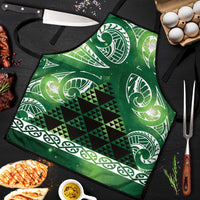 Matariki New Zealand Apron NZ Niho Taniwha Maori New Year Green Galaxy LT14 Green - Polynesian Pride