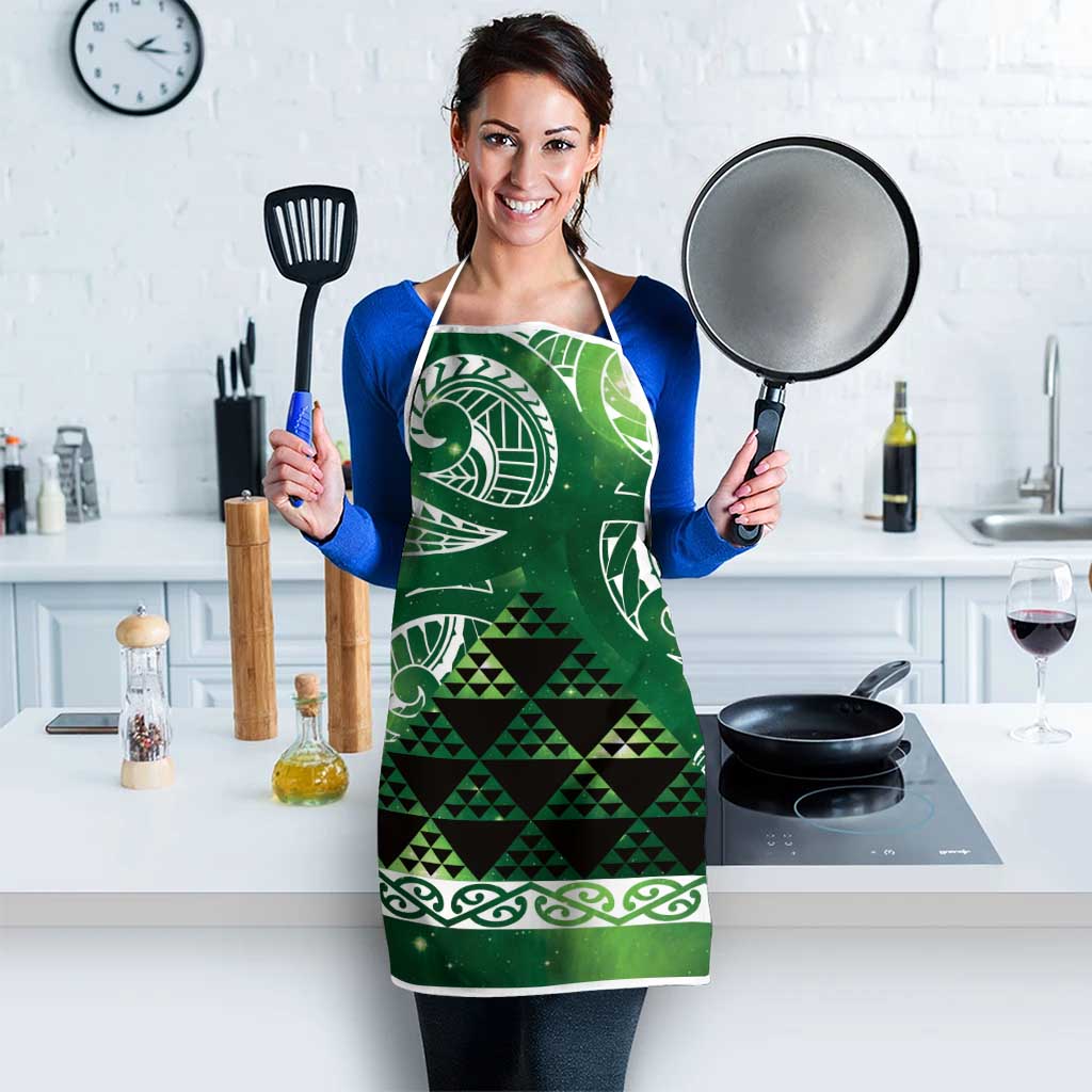 Matariki New Zealand Apron NZ Niho Taniwha Maori New Year Green Galaxy LT14 - Polynesian Pride