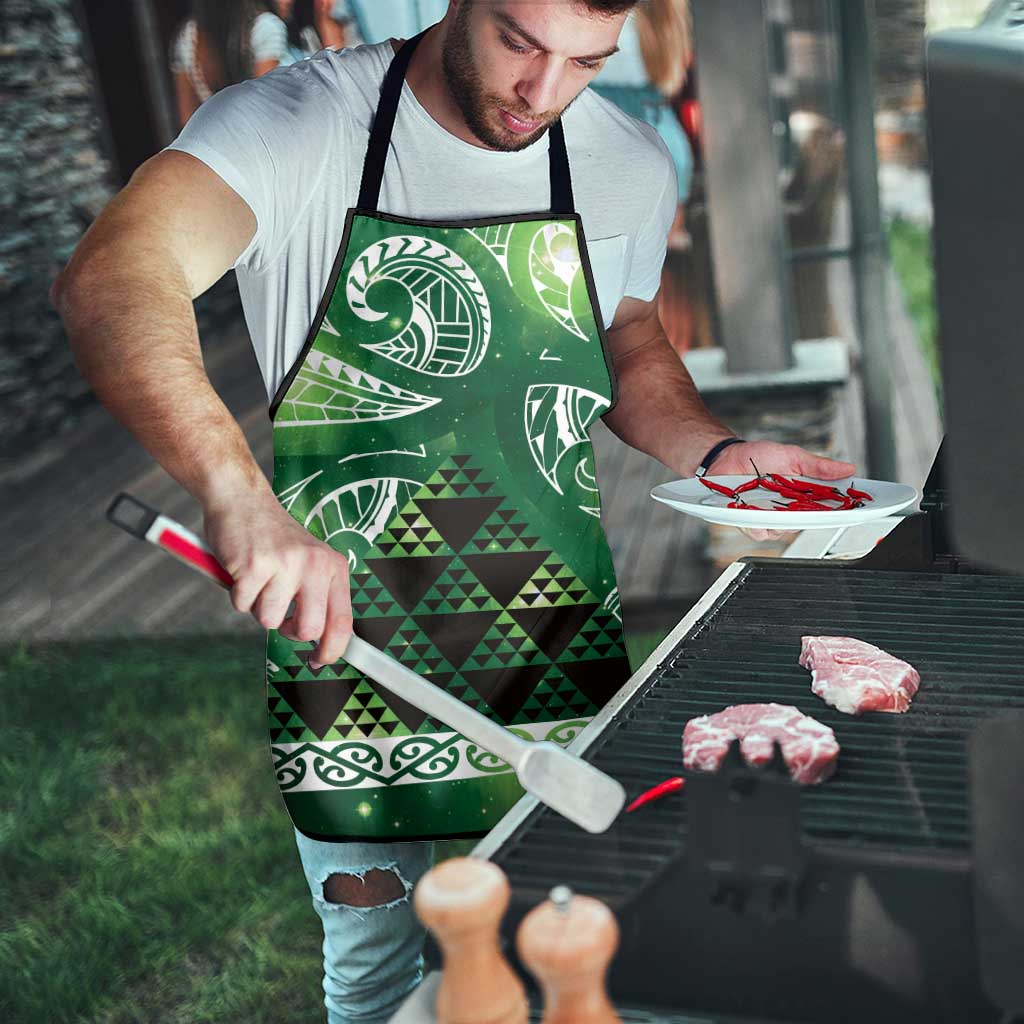 Matariki New Zealand Apron NZ Niho Taniwha Maori New Year Green Galaxy LT14 - Polynesian Pride