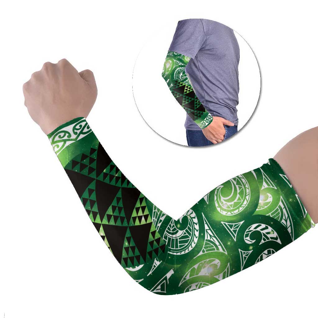 Matariki New Zealand Arm Sleeves NZ Niho Taniwha Maori New Year Green Galaxy