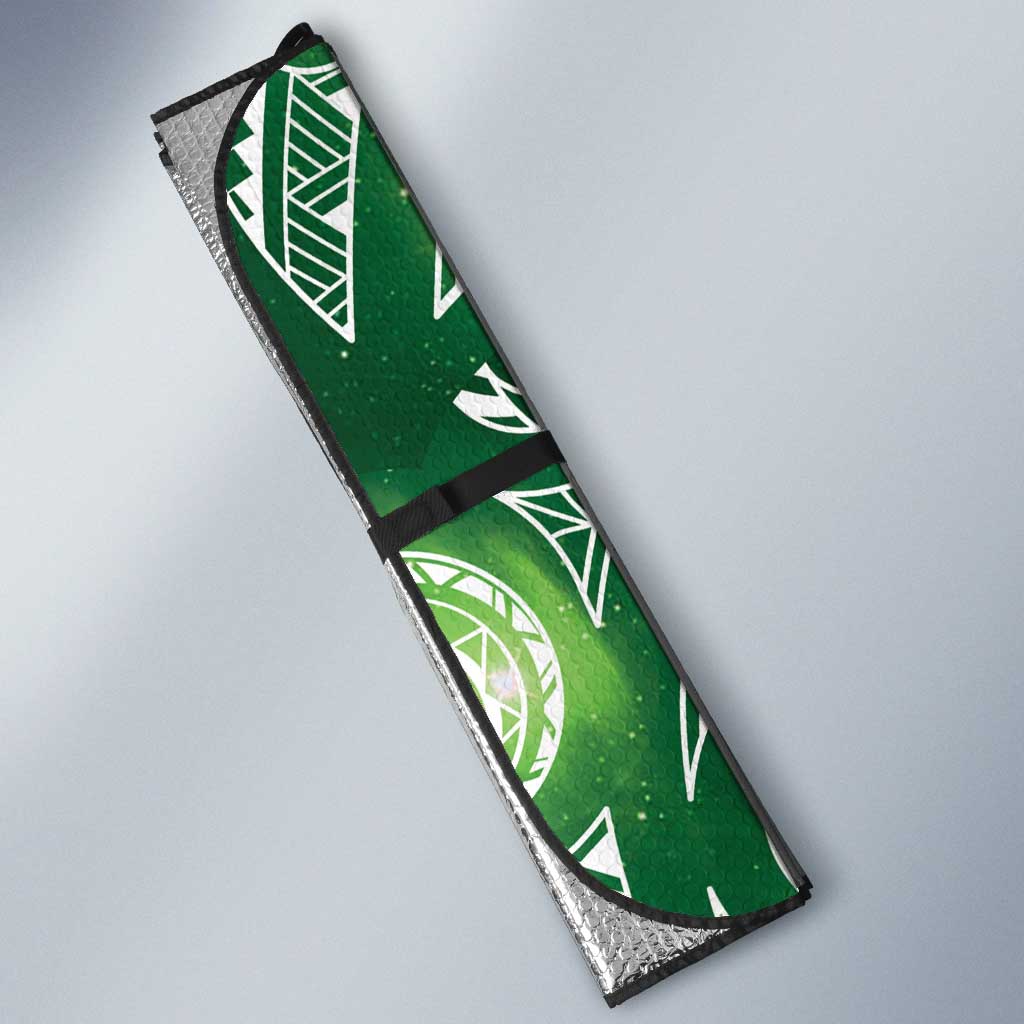 Matariki New Zealand Auto Sun Shade NZ Niho Taniwha Maori New Year Green Galaxy LT14 - Polynesian Pride