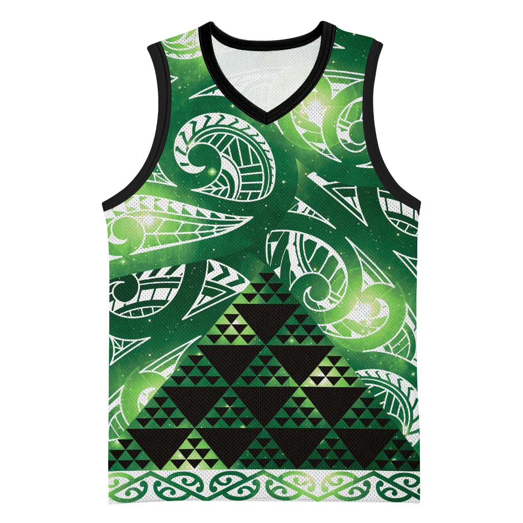 Matariki New Zealand Basketball Jersey NZ Niho Taniwha Maori New Year Green Galaxy