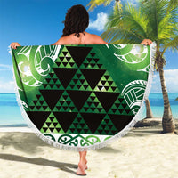 Matariki New Zealand Beach Blanket NZ Niho Taniwha Maori New Year Green Galaxy LT14 - Polynesian Pride