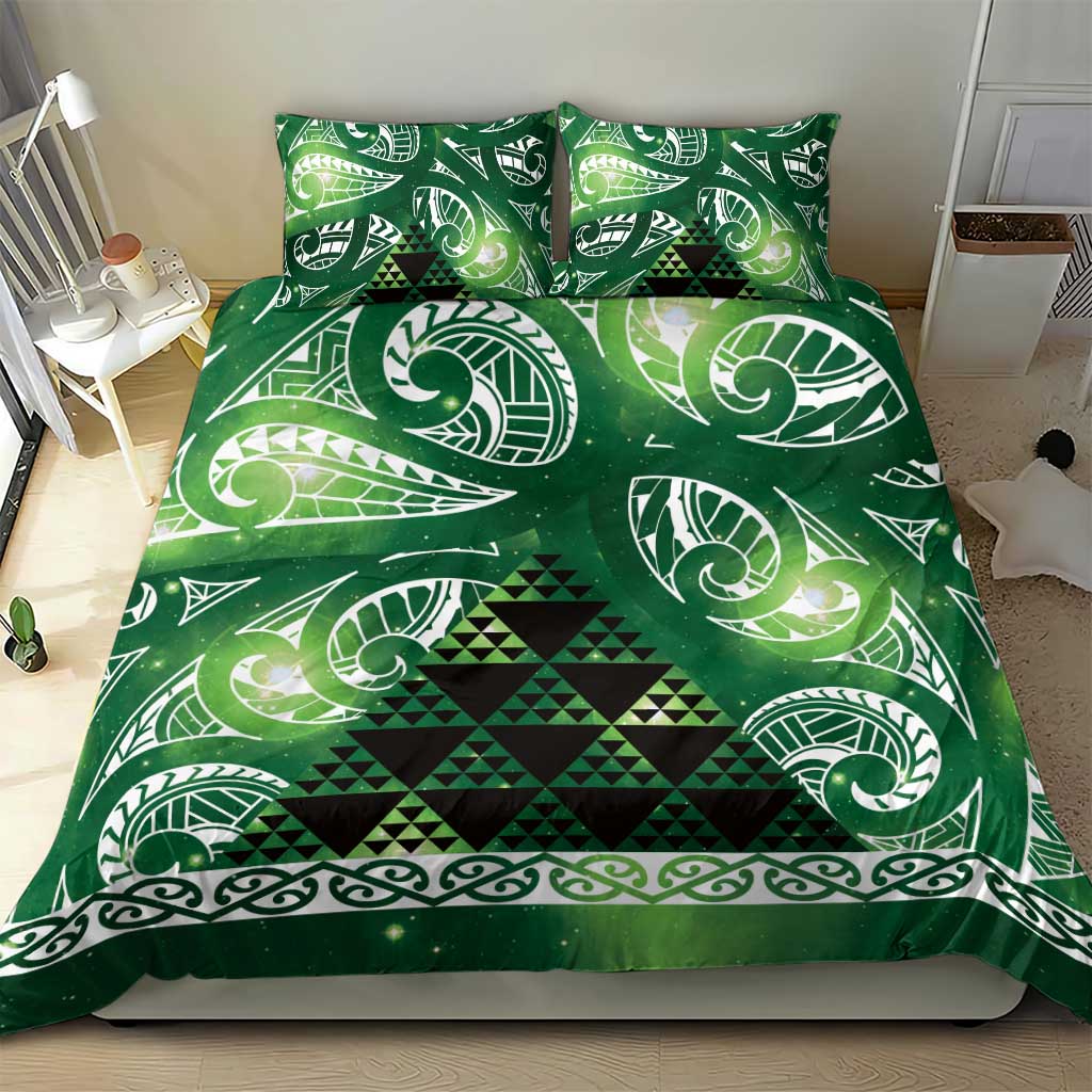 Matariki New Zealand Bedding Set NZ Niho Taniwha Maori New Year Green Galaxy LT14 - Polynesian Pride