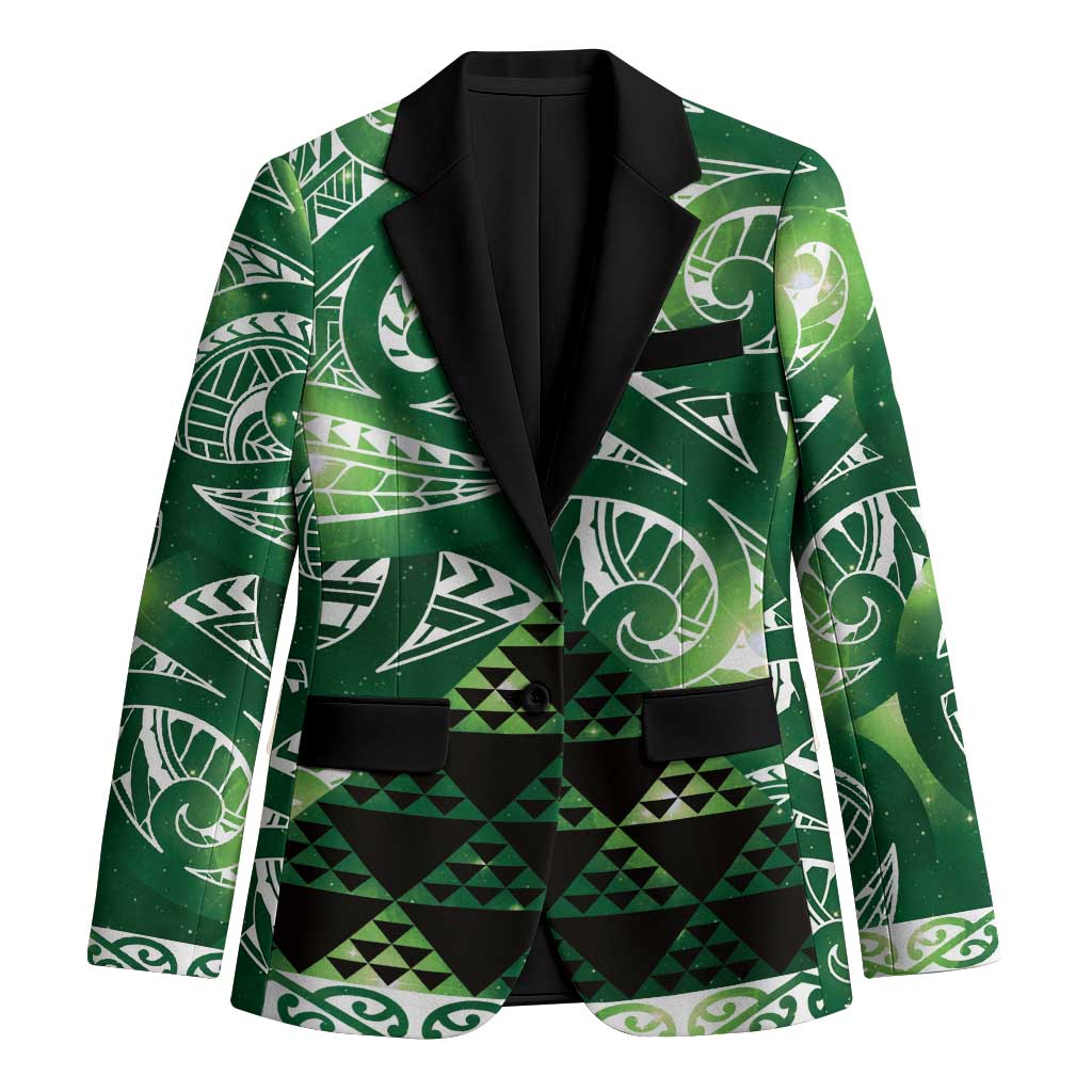 Matariki New Zealand Blazer NZ Niho Taniwha Maori New Year Green Galaxy LT14 Unisex Green - Polynesian Pride