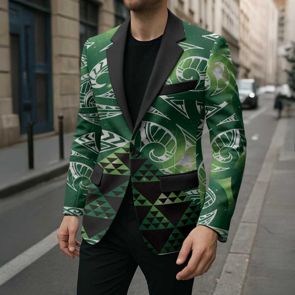 Matariki New Zealand Blazer NZ Niho Taniwha Maori New Year Green Galaxy LT14 - Polynesian Pride