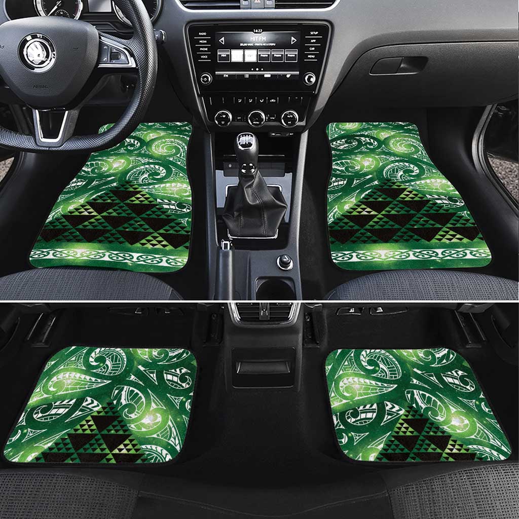 Matariki New Zealand Car Mats NZ Niho Taniwha Maori New Year Green Galaxy LT14 Set 4pcs Green - Polynesian Pride