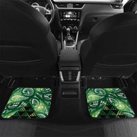 Matariki New Zealand Car Mats NZ Niho Taniwha Maori New Year Green Galaxy LT14 Set 2pcs - Back Green - Polynesian Pride