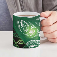 Matariki New Zealand Ceramic Mug NZ Niho Taniwha Maori New Year Green Galaxy LT14 - Polynesian Pride