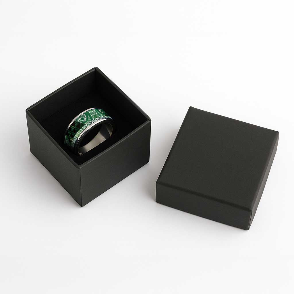 Matariki New Zealand Classic Ring NZ Niho Taniwha Maori New Year Green Galaxy LT14 - Polynesian Pride