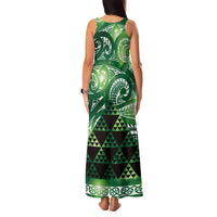 Matariki New Zealand Family Matching Tank Maxi Dress and Hawaiian Shirt NZ Niho Taniwha Maori New Year Green Galaxy