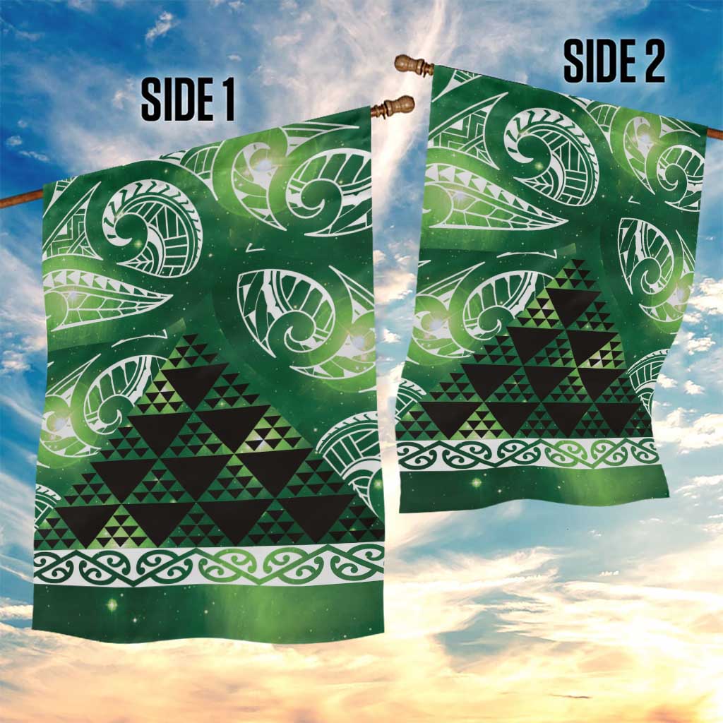 Matariki New Zealand Garden Flag NZ Niho Taniwha Maori New Year Green Galaxy LT14 - Polynesian Pride