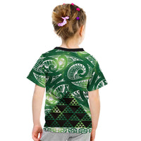 Matariki New Zealand Kid T Shirt NZ Niho Taniwha Maori New Year Green Galaxy LT14 - Polynesian Pride