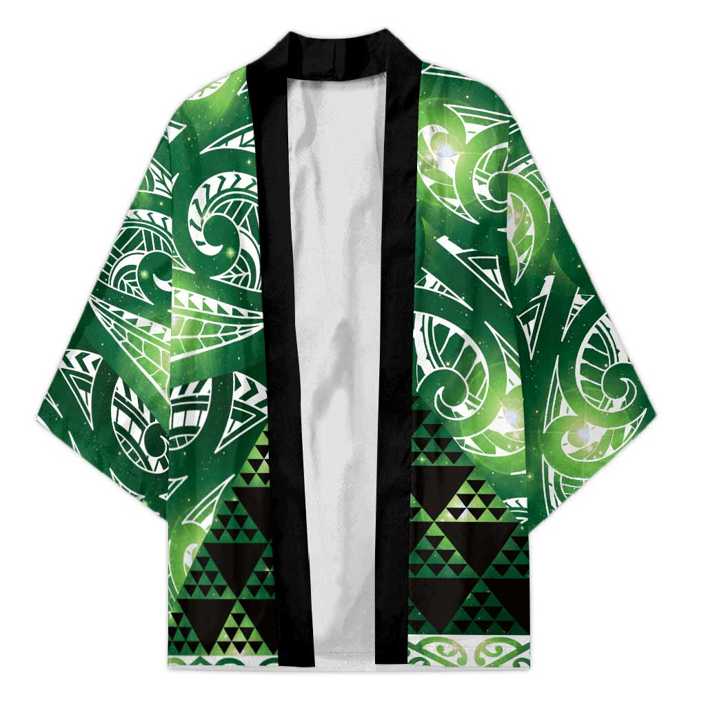 Matariki New Zealand Kimono NZ Niho Taniwha Maori New Year Green Galaxy