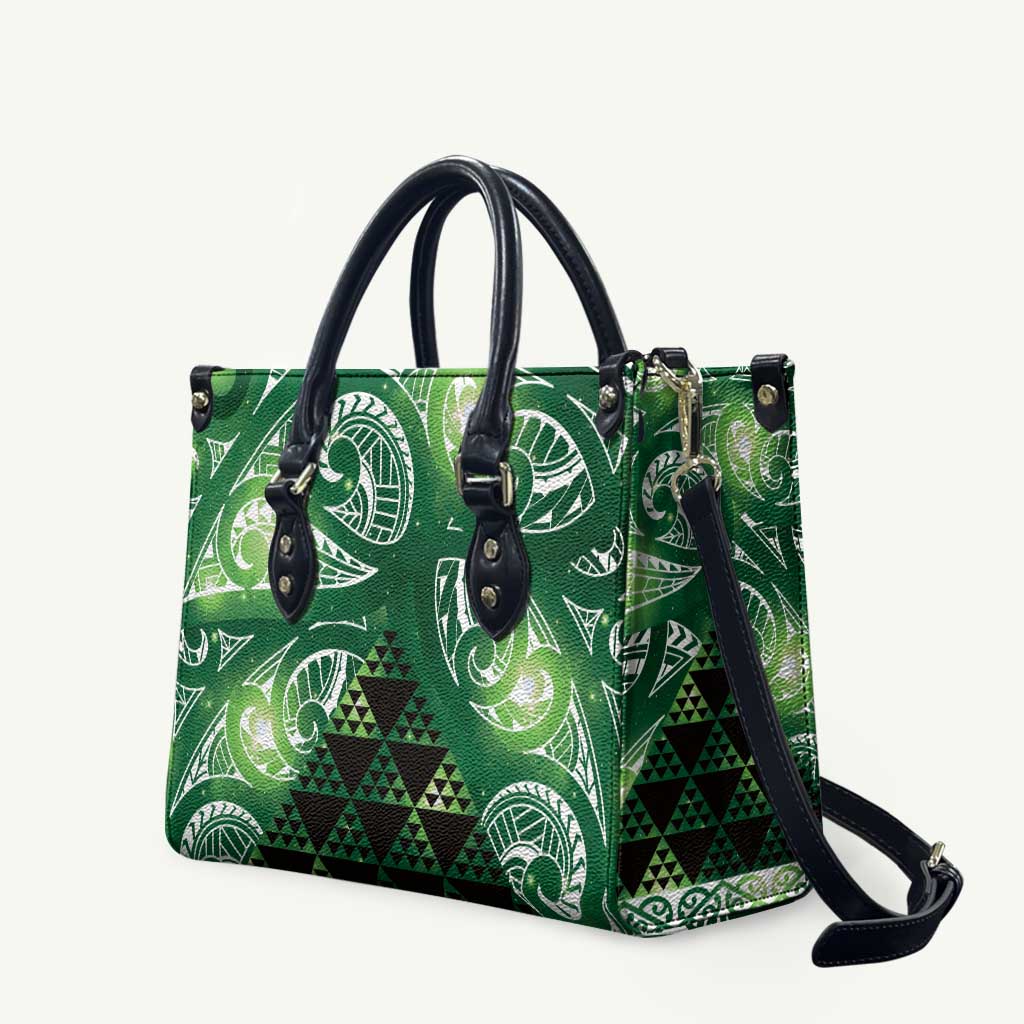 Matariki New Zealand Leather Bag NZ Niho Taniwha Maori New Year Green Galaxy