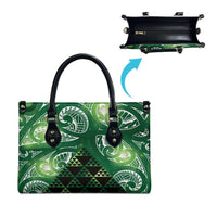 Matariki New Zealand Leather Bag NZ Niho Taniwha Maori New Year Green Galaxy LT14 - Polynesian Pride