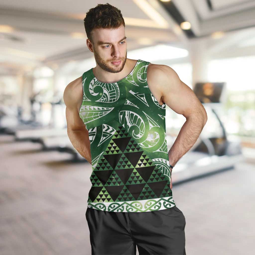 Matariki New Zealand Men Tank Top NZ Niho Taniwha Maori New Year Green Galaxy LT14 Green - Polynesian Pride
