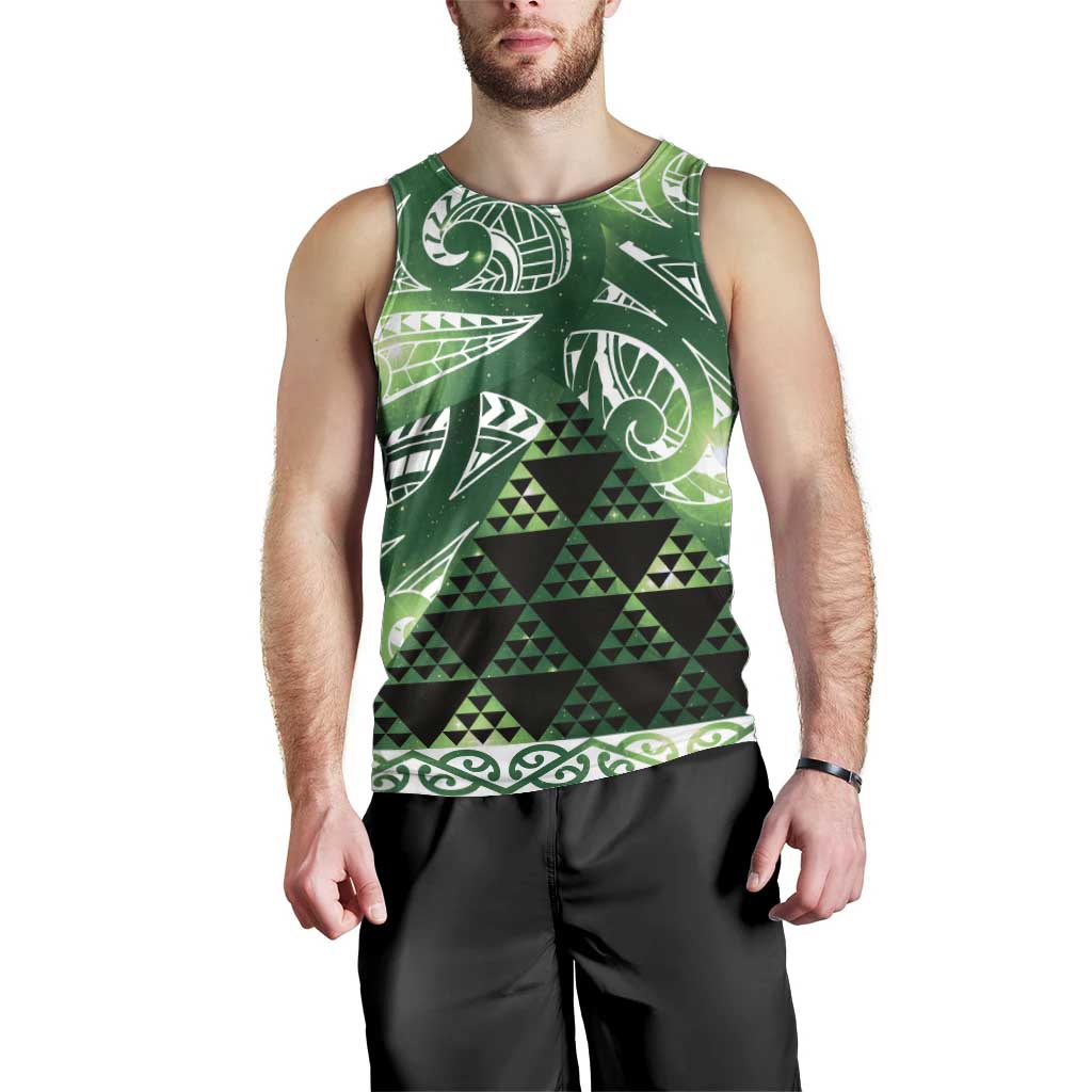 Matariki New Zealand Men Tank Top NZ Niho Taniwha Maori New Year Green Galaxy LT14 - Polynesian Pride