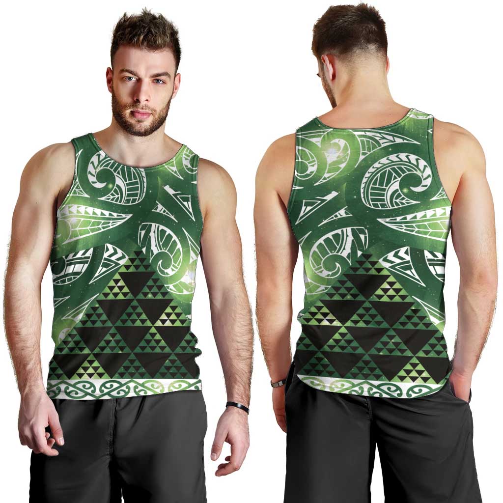 Matariki New Zealand Men Tank Top NZ Niho Taniwha Maori New Year Green Galaxy LT14 - Polynesian Pride