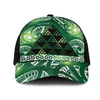 Matariki New Zealand Mesh Trucker Cap NZ Niho Taniwha Maori New Year Green Galaxy LT14 One Size Black Green - Polynesian Pride