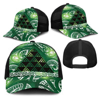 Matariki New Zealand Mesh Trucker Cap NZ Niho Taniwha Maori New Year Green Galaxy LT14 - Polynesian Pride