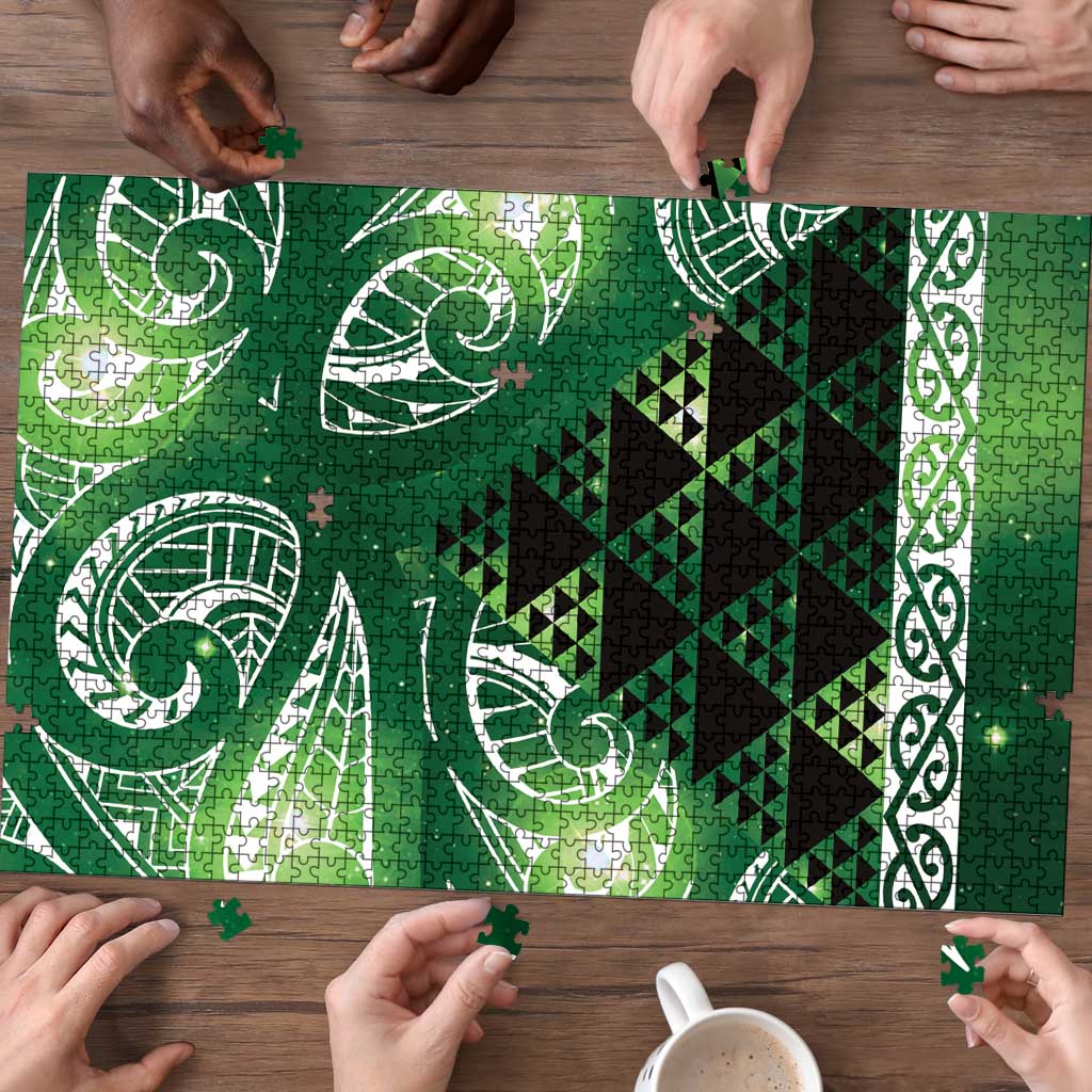 Matariki New Zealand Puzzle NZ Niho Taniwha Maori New Year Green Galaxy LT14 - Polynesian Pride